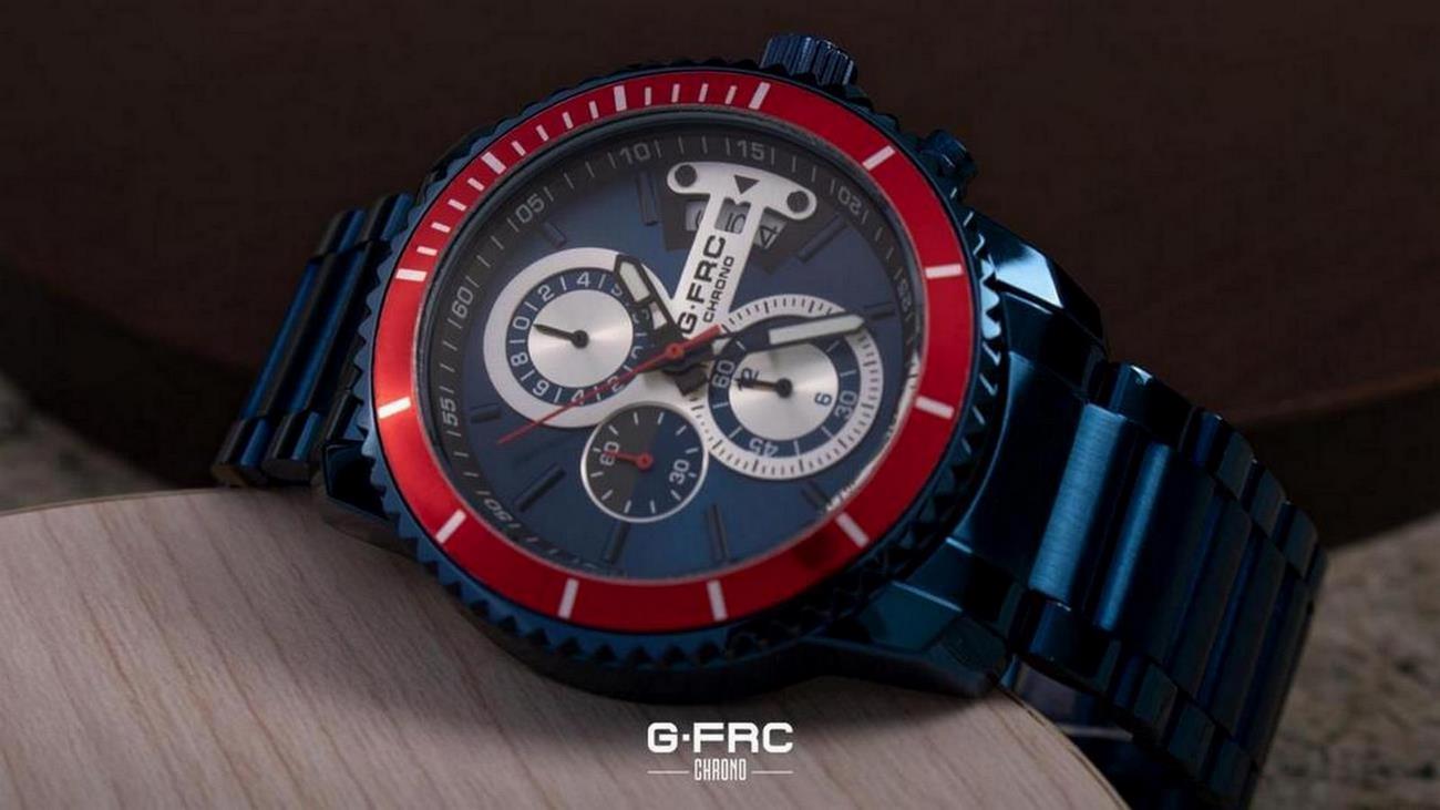 Reloj G-force Original H3843g Cronografo Azul + Estuche